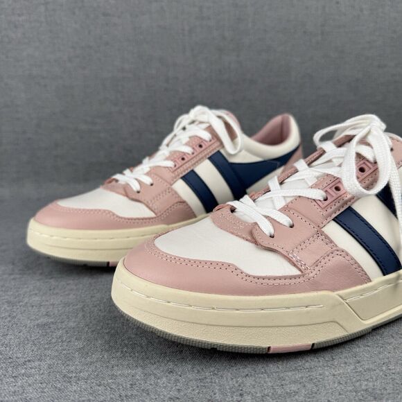 Gola Sneakers Womens 10 Rose Pink Navy Leather Lace Up CLB535 Challenge Tennis - Picture 8 of 13